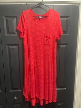 LuLaRoe Red Maxi Dress with Pocket